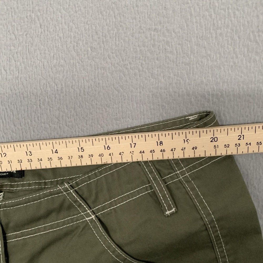 True Religion Cargo Pants Sz 38x32 Green Utility Streetwear White Stitching - Picture 7 of 11